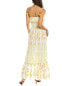 Ash & Eden Samantha Smocked Maxi Dress Women's White M