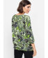 Women's Cotton Blend 3/4 Sleeve Leaf Print T-Shirt