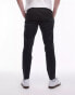 Topman smart compact cotton taper trouser in black