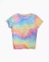 ASOS DESIGN PRIDE genderless baby tee in rainbow tie dye mesh with front print