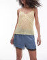 Topshop satin lace trim short in blue