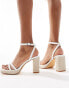 Glamorous braided espdrille heeled sandals in cream