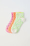 Pack of three pairs of fruit print short socks