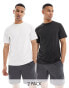 ASOS 4505 Icon training t-shirt with quick dry 2 pack in black and white