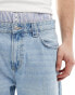 Bershka baggy jean with boxer waistband in blue