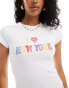 ASOS DESIGN baby tee with i heart new york in white