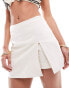 Pimkie linen side split skort in ecru