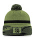 Men's Camo Seattle Kraken Military-Inspired Appreciation Cuffed Knit Hat with Pom