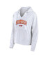 Women's White/Gray Virginia Tech Hokies Arch Logo Striped Notch Neck Pullover Hoodie