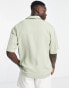 Bershka double pocket relaxed shirt in sage