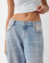 Bershka slouchy baggy jeans in light dirty wash blue