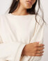 ASOS EDITION textured heavy weight jersey top with seam detail in ivory