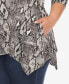 Plus Size Snake Print Cold Shoulder Tunic Top