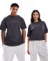 ONLY & SONS oversized t-shirt with exposition back print in charcoal