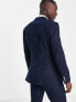 ASOS DESIGN skinny suit jacket in crosshatch in navy