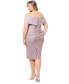 Plus Size Metallic Ruched Sheath Dress