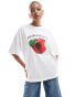 ASOS DESIGN oversized t-shirt with apple graphic in white