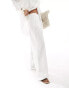 ASOS DESIGN pull on trouser with linen in white