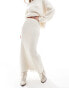 4th & Reckless wool mix tassel edge knitted maxi skirt co-ord in cream