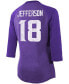 Women's Justin Jefferson Purple Minnesota Vikings Team Player Name Number Tri-Blend Raglan 3/4 Sleeve T-shirt