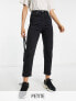 Bershka Petite comfort fit mom jean in black