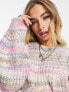 Only balloon sleeve jumper in pastel stripe