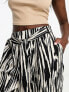 River Island tie waist culottes in black and white print