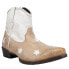 Roper Liberty White Star Patriotic Snip Toe Cowboy Booties Womens Brown, White C