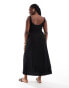 ONLY Curve scoop back maxi sundress dress in black