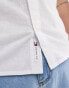 Tommy Jeans linen short sleeve shirt in white