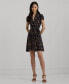 Women's Floral Belted Short-Sleeve Dress