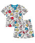 Boys Sonic the Hedgehog Tails Knuckles French Terry T-Shirt and Bike Shorts Outfit Set to