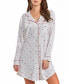 Женская пижама ICollection kyley Plus Size Heart Print Button Down Sleep Shirt with Contrast Red Trim