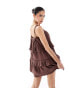 River Island macrame mini dress in brown