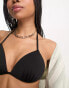 New Look triangle bikini top in black