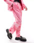 Viggo suit trousers in pink swirl print