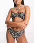 Object halter neck ring detail bikini top co-ord in zebra print