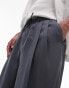 Topman smart drape wide leg trousers trouser in charcoal