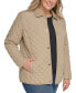 Womens Plus Size Collared Quilted Coat