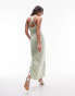 Topshop ring detail maxi dress in sage