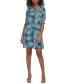 Women's Printed Elbow-Sleeve A-Line Dress