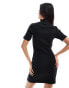 Fred Perry x Amy Winehouse ribbed dress in black with button up collar