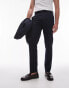 Topman linen blend mix slim suit trouser in navy