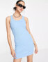 COLLUSION ribbed vest mini dress in blue