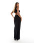 ASOS DESIGN extreme cut out high neck maxi dress in black