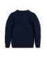 Boys Organic Long Sleeve Fisherman Cable Pullover Sweater