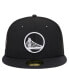 Men's Black Golden State Warriors Active Satin Visor 59FIFTY Fitted Hat