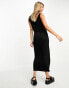 Pieces scoop neck maxi dress in black