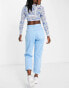 ASOS DESIGN high waist 'slouchy' mom jeans in light blue