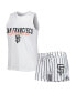 Женская пижама Concepts Sport womens White San Francisco Giants Reel Pinstripe Tank Top and Shorts Sleep Set